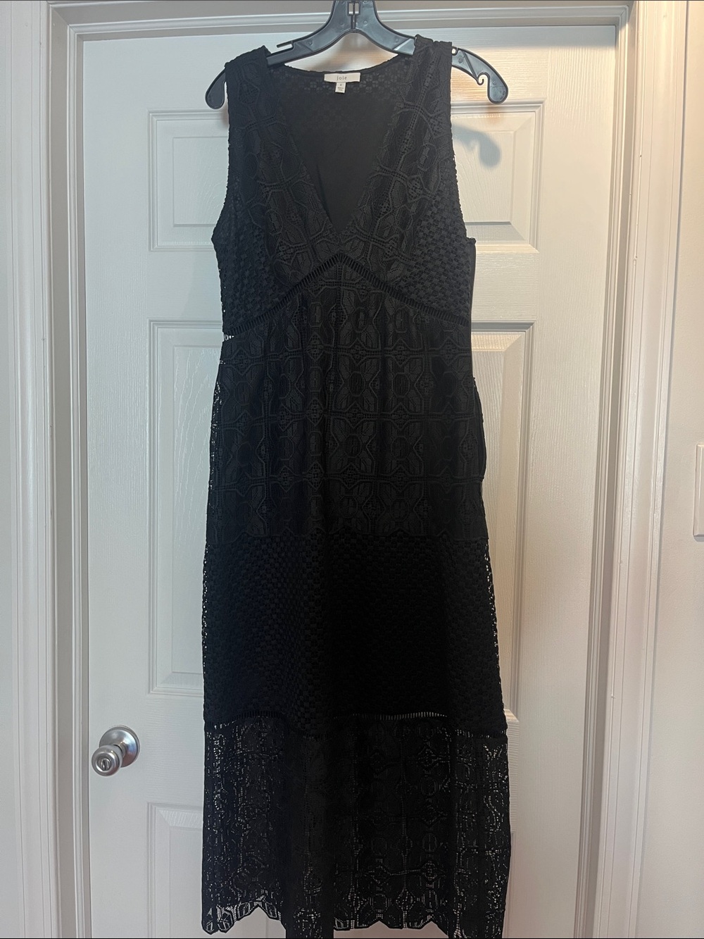 Joie Black Lace V-Neck Maxi Dress